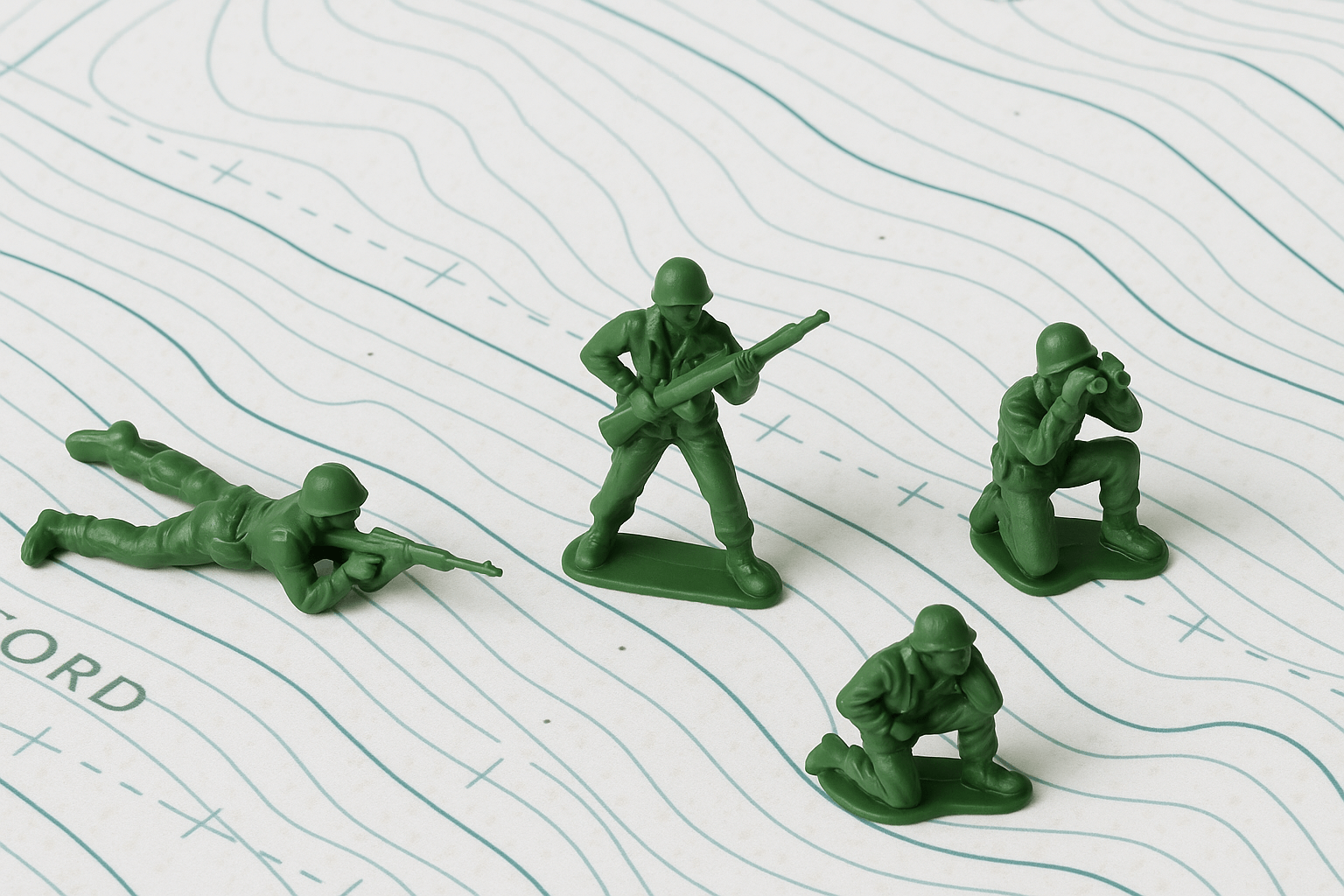 Green Army Deploy on Battlefield